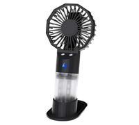 Fay Bless Handheld Dual Mist Fan, USB Rechargeable 3-Speed Mini Portable Cooler (Black)