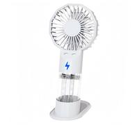 Fay Bless Handheld Dual Mist Fan, USB Rechargeable 3-Speed Mini Portable Cooler (white)