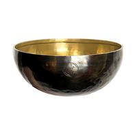 Fay Bless Handmade Nepal Singing Bowl - Tibetan Full Moon Sound Bowl - Two-Tone Oxidized Finish - Brass Meditation Bowl for Yoga, Sound Healing and Mindfulness (14cm)