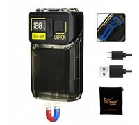 Fay Bless Keychain Flashlight EDC Lamp Portable Mini Torch Digital Display Rechargeable Work Light Clip Camping Lantern (Black 1PC)