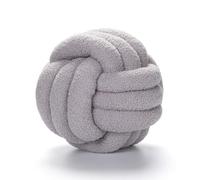 Fay Bless Modern Home Decor Knot Ball Pillow - Handmade Soft Round Cushion for Bedroom, Bed, and Living Room (Light Grey,28CM)