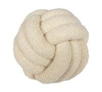 Fay Bless Modern Home Decor Knot Ball Pillow - Handmade Soft Round Cushion for Bedroom, Bed, and Living Room (Beige,22CM)