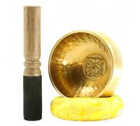 Fay Bless Nepal Handmade Singing Bowl Set, Tibetan Sound Bowl with Cushion, Mallet & Bag - Meditation, Yoga, Relaxation, Mindfulness, Energy Balancing (Cross Pestle,8cm/3.15in)