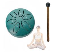 Fay Bless Steel Tongue Drum 3-Inch, 6-Note Mini Handpan with Mallets, Compact Percussion Instrument for Meditation, Yoga, and Relaxation (Green)