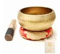 Fay Bless Tibetan Singing Bowl Set, Easy to Play for Beginners, Authentic Handmade Mindfulness Meditation, Holistic Sound (Gold, 8.5 cm)