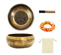 Fay Bless Tibetan Singing Bowl Set - Hand Hammered Meditation Sound Bowl with Mallet, Cushion & Bag - for Yoga, Mindfulness, Sound Therapy, Stress Relief (14.5cm)