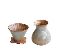 Fay Bless Vintage Ceramic V60 Coffee Dripper Set - Handmade Rustic Pour Over Coffee Brewer with Mug & Pot (4)