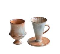 Fay Bless Vintage Ceramic V60 Coffee Dripper Set - Handmade Rustic Pour Over Coffee Brewer with Mug & Pot (6)