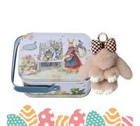 fayarrd Bunny, Bunny Bag Charm - Soft Bag Charm Rabbit Pendant with Bow - Cute with Tin Box for Mobile Phones and Bags, khaki, Siehe Beschreibung