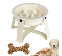fayarrd Dog Bowl Slow Down - Ceramic Metal Anti-Swallowing Slow Feeding Bowl, Feeding Bowl with Iron Stand for Home On the Go Outdoor - Kitchen Daily Household Indoor