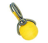 fayarrd Dog Chew Ball, Dog Jolly Ball - Indestructible Chew Training Ball with Handle, Animal Supply Teething Knot Interactive Puppy Toy for Boredom