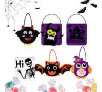 fayarrd Halloween Candy Bags, Pack of 6 Sweet or Sour Party Felt Bags, Storage and Packed Accessories for Filling Autumn Stockings, Classroom, Students, School Party
