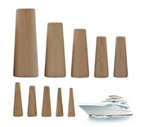 fayarrd Marine Drain Plugs, Set of 10 Marine Wood Cone Plugs for Penetration, Replacement Parts, Quick Drain for Ships, Mechanics, Kayak, Deep Sea Fishing