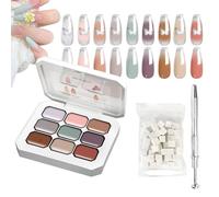 fayarrd Nail Gel Colour Palette - 9 Colours Women's Nail Painting Gel with Sponge | Gradient Paint with Metal Spatula for Salon Professionals & Beginners