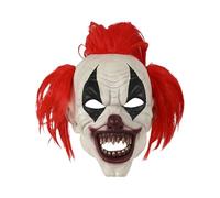 fayarrd Scary Halloween Head Cap, Red Clown Wig Face Fancy Dress, Costume Accessory for Christmas Parties, Game Events, Performances, Family Reunions and