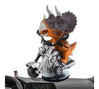 fayarrd Tyrannosaurus Rex Car Ornament, T-Rex Car Dashboard Figure, Driving T-Rex Dinosaur, Creative Dinosaur Riding Motorcycle, Novelty Car Dinosaur Ornament for the