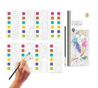 fayarrd Watercolour Colouring Book, Portable Painting Projects for Children, Drawing Exercises, Learning Book for 4-8 Years, Creative Craft Set, School, Travel & Festivals