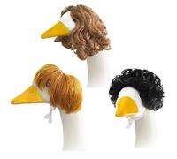 fayarrd Wig for Ducks at the Entrance - Duck Statue Wig for Outdoor Use, 3 Pieces, Funny Hair Accessories, Headpiece, Seasonal Decorative Headpiece for Birthday, Holiday