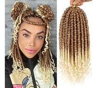 Fayasu Spring Senegalese Twist Crochet Braids 12 Inch Synthetic Twist Crochet Hair For Black Women Pro Looped Hair Extensions 6 Packs 27/613