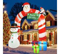 Fayavoo 8 FT Christmas Inflatables Outdoor Decorations, Giant Snowman Santa Inflatable Archway Christmas Arch Blow Up Yard Decorations for Outdoor Xmas Garden Lawn Party Decor