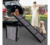 FAYDUDU Dog Ramp for Cars, 170cm Long Foldable with Pet Blanket, Anti-Slip Surface, Pet Stairs Ramp for Dogs to Get Into a SUV, Truck, Portable Dog Steps for Medium & Large Dogs (XL)