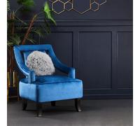 Faye Armchair - Midnight Blue Velvet Fabric