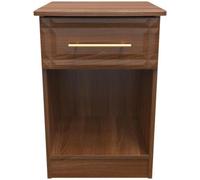 Faye Walnut Effect 1 Drawer Bedside Cabinet