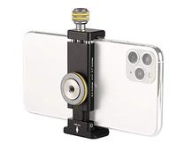 FAYEEGIN Phone Mount for Tripod, Smartphone Tripod Adapter for iPhone Samsung Cell Phone Stand Holder with Cold Shoe and Arca Swiss Quick Release Plate for iPhone 15 Pro Max Galaxy S24