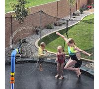 FAYELONG Trampoline Sprinkler for Kids, 360° Rotating, Net Friendly, Easy to Install, Fits Any Trampoline, Safe and Durable, Blue, Green