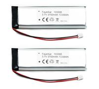 Fayerkar 2X 3.7 V 3700 mAh Lipo Battery 103395 Rechargeable Li-Polymer Battery with JST Plug. Before purchasing, make sure the polarity of the device matches the battery