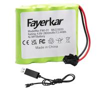 Fayerkar 4.8 V NiMH Battery, 2800 mAh Rechargeable AA4 RC Battery with SM 2P Plug and Charging Cable for Remote Controlled Car, 4WD Off-Road Vehicle, RC Tank.