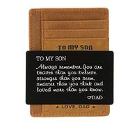 FAYERXL Minimalist Wallets Gift for son daughter from Mom Dad Slim Wallet RFID Front Pocket Wallet (Dad to my son)