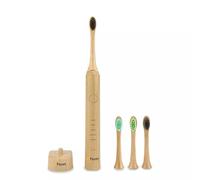 Fayet Smart Sonic Bamboo Toothbrush, IPX8 Waterproof with 3 Replaceable Heads & 5 Modes for Adults & Kids
