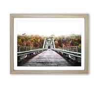 Fayette Station Bridge In West Virginia Modern Art Framed Print | A2 Oak Framed Wall Art | Ready to Hang | Modern Cityscape Picture | Living Room Bedroom Lounge Office