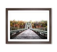 Fayette Station Bridge In West Virginia Modern Art Framed Print | A3 Walnut Framed Wall Art | Ready to Hang | Modern Cityscape Picture | Living Room Bedroom Lounge Office