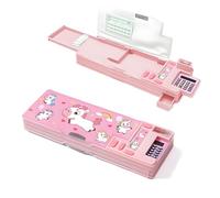 FayinLuna Pop Up Multifunction Pencil Case for Girls Boys, School Supplies with Calculators, Sharpener, Schedule, School Supplies, Best Birthday Gifts for Kids (Pink 2)