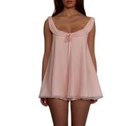 Faymlc Womens 2 Piece Shorts Set Sleeveless Babydoll Tank Top and Shorts Pyjama Set Loungewear Y2k Going Out Sets, Pink, L