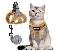 FAYOGOO Cat Harness and Lead Set Escape Proof for Extra Large Big Cat Lightweight Adjustable Soft with Leash Easy to Put On with Handle