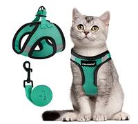 FAYOGOO Large Cat Harness and Lead Set Escape Proof UK Walking with Leash Adjustable Soft Velcro Secure Easy Step In Outdoor Body Full