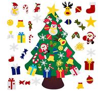 Fayooljm DIY Felt Christmas Tree with 30pcs Ornaments, Xmas Gifts for Kids New Year Handmade Christmas Door Wall Hanging Decorations