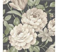 Fayre Floral Wallpaper Cream / Black Muriva 194302