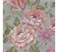 Fayre Floral Wallpaper Pink / Grey Muriva 194301