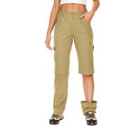 Faysfad Walking Trousers Women Cargo Pants Waterproof Summer Quick Dry Lightweight Convertible Stretch Outdoor Casual UPF 50 Hiking Running Zip Off（2193，Khaki，8）