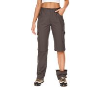 Faysfad Women's Convertible Zip Off Hiking Trousers Lightweight Quick Dry UV Protection Cargo Joggers Waterproof Walking Trekking Camping Pants with Multiple Pockets （2193，Brown，8）