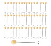 Fayvosiue 50 Pack Wool Daubers Ball Brush Leather Dye Tool with Metal Handle Wool Daubers for Leather Dyes for DIY Crafts Projects