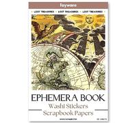 Fayware Ephemera for Junk Journals with Vintage Stickers - 411 Washi Stickers for Journaling & 20 Scrapbook Papers to Add to Your Scrapbooking & Journaling Supplies Ephemera Sticker Book for Adults