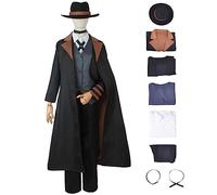 FAZA Men Nakahara Chuuya Cosplay Costume Anime Bungo Stray Dogs Cosplay Uniform Trench Coat Outfit Halloween Party Costume(XL)