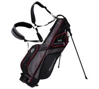 Fazer By American Golf 2.5 Mini Stand Bag - Lightweight 7" 4-Way Graphite Friendly Top, 3 Full-Length Dividers, 5 Pockets, Durable Dobby Nylon Carry Bag for Beginners & Advanced Golfers - Black/Red