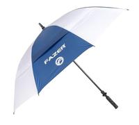 FAZER By American Golf Dual Canopy Golf Umbrella Windproof Strong 62" Double Layer with Auto-Opening, Ergonomic Handle & Lightweight Fibreglass Frame for Wind Resistance on Course - White/Blue