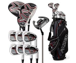 Fazer CTRX Steel Golf Club Full Set - Complete Men's Package with Driver, Woods, Hybrid & Irons - Stand Bag & Head Covers Included - Ideal Golf Clubs for Beginners & Players